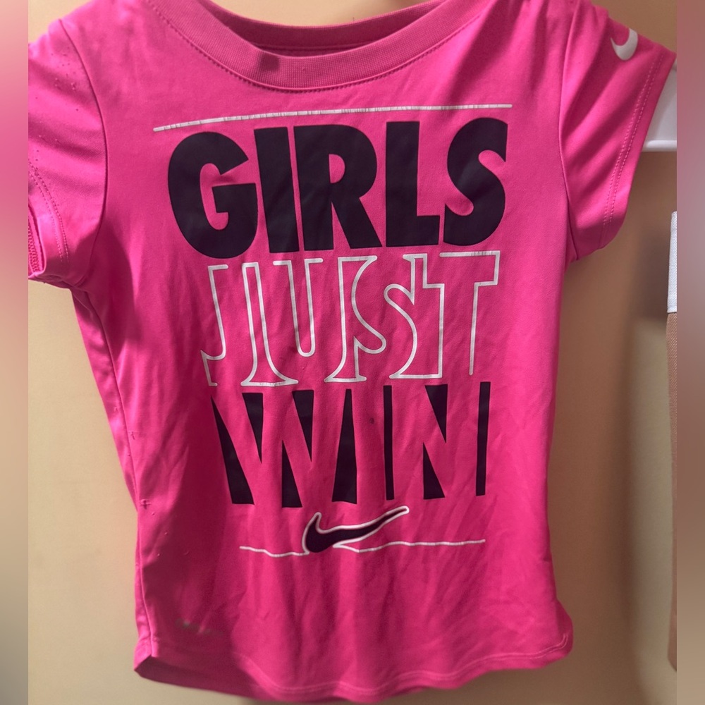 Nike Kids Pink 'Girls Just Win' Tee